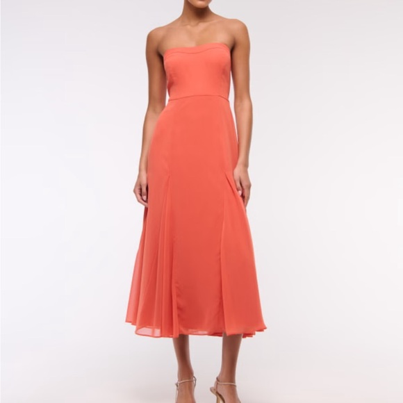 The A&F Camille Strapless Godet Midi Dress - Picture 1 of 3